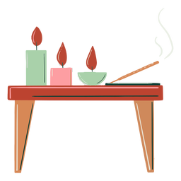 Velas de mesa de madera dibujadas a mano Diseño PNG