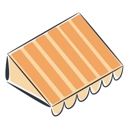 Yellow awning isometric PNG Design