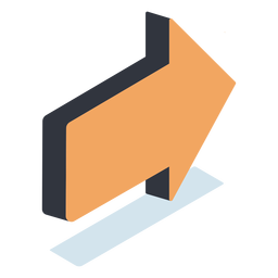 Flecha amarilla apuntando isométrica Diseño PNG
