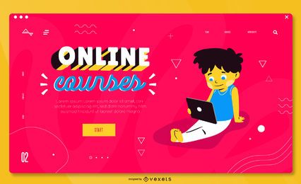 Colorful education landing page template
