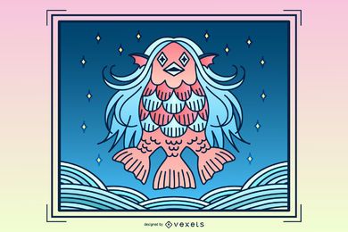 Ilustração de Amabie Creature