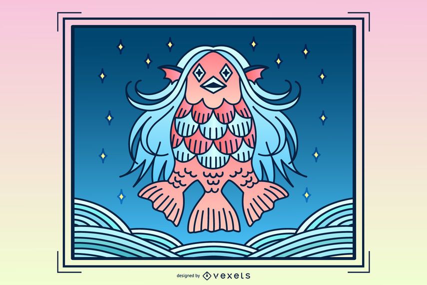 Ilustración de la criatura Amabie Ilustración de la criatura Amabie