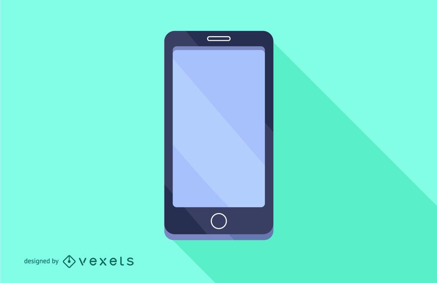 Diseño de teléfono inteligente plana larga sombra Diseño de teléfono inteligente plana larga sombra