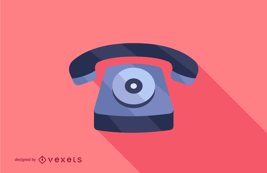 Rotary Dial Flat Long Shadow Illustration Rotary Dial Flat Long Shadow Illustration