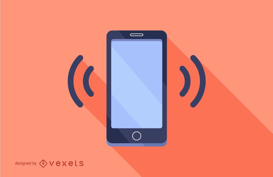 Smartphone Ringing Flat Long Shadow Design Smartphone Ringing Flat Long Shadow Design