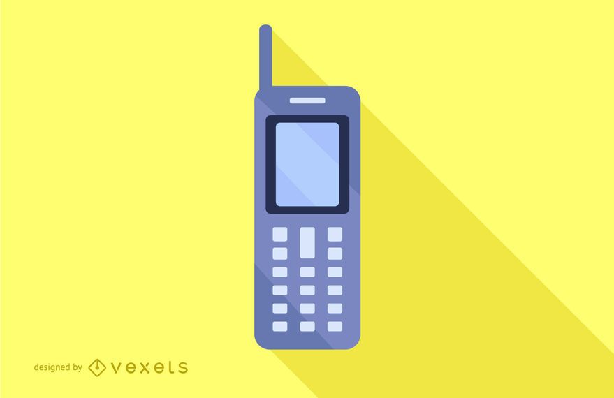 Diseño plano de larga sombra de teléfono móvil Diseño plano de larga sombra de teléfono móvil
