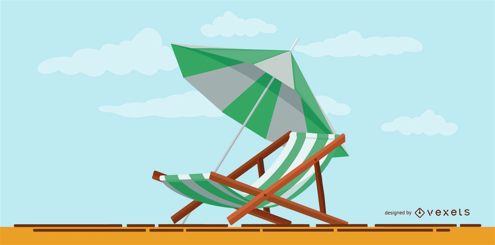 Sommer Regenschirm Illustration Design