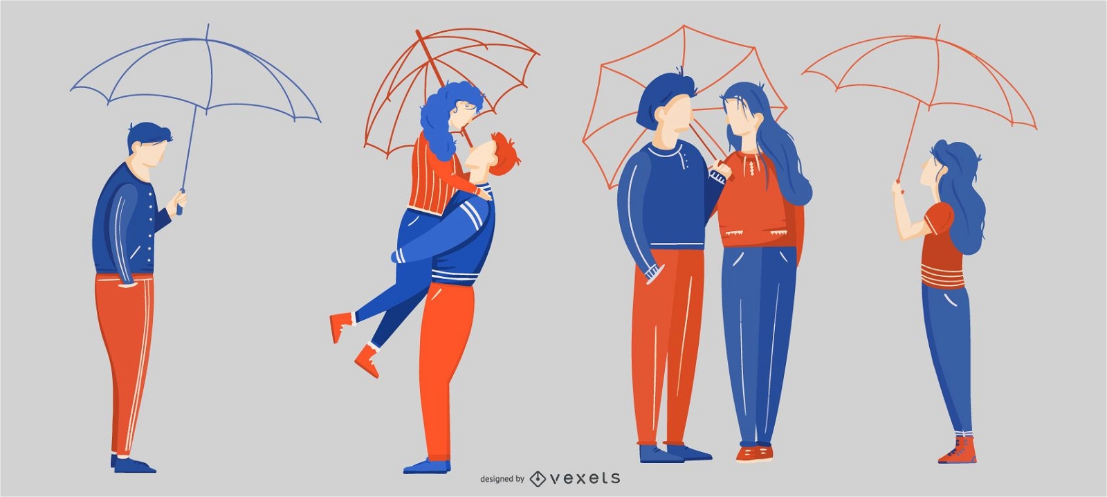 Pacote de Design Umbrella Love People