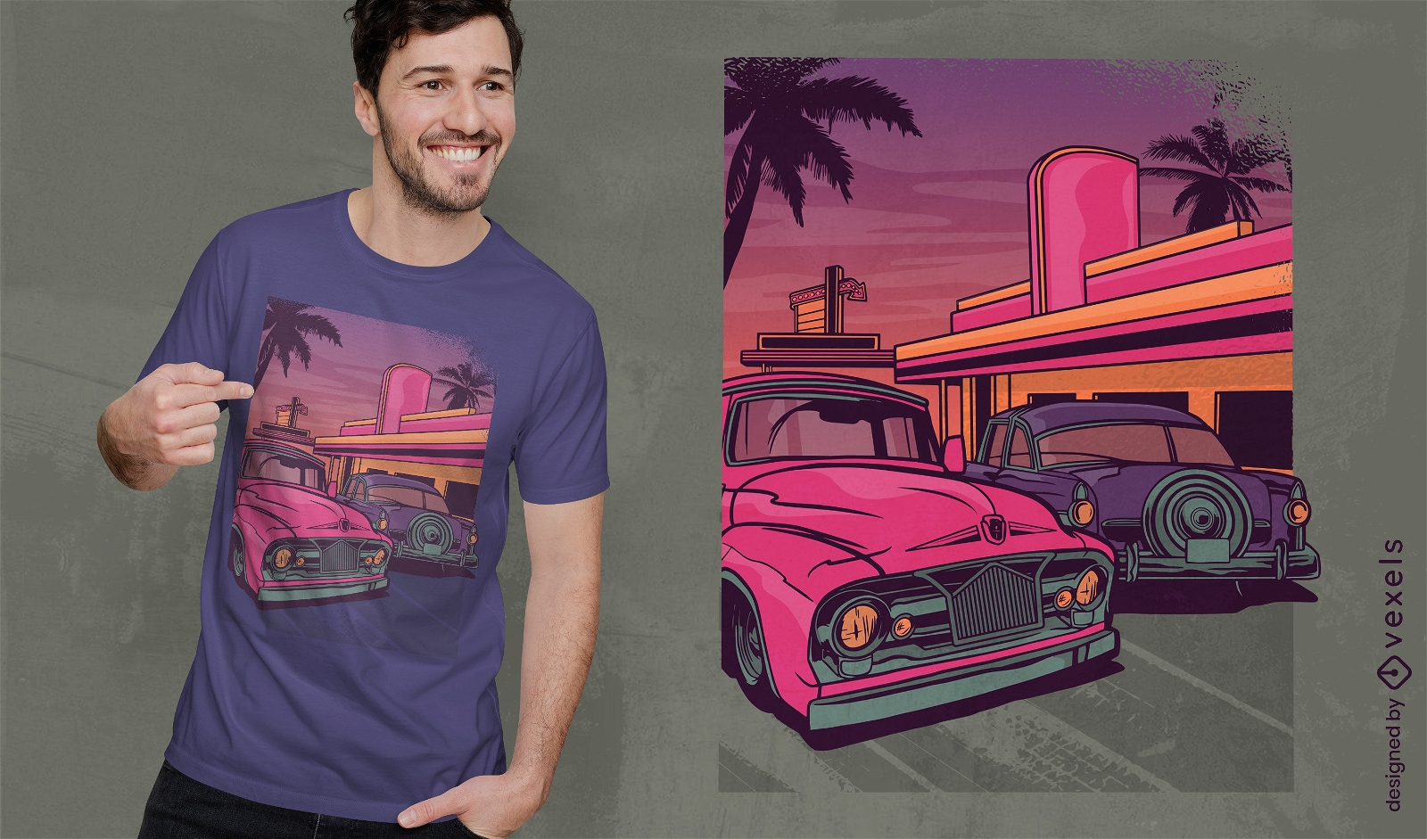 Retro Car Diner T-shirt Design