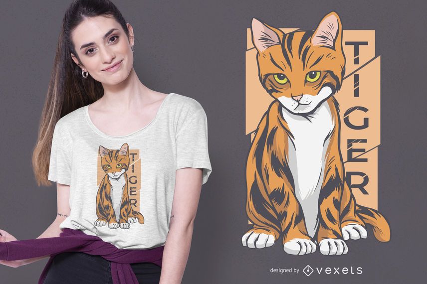Tiger Cat T-shirt Design Tiger Cat T-shirt Design