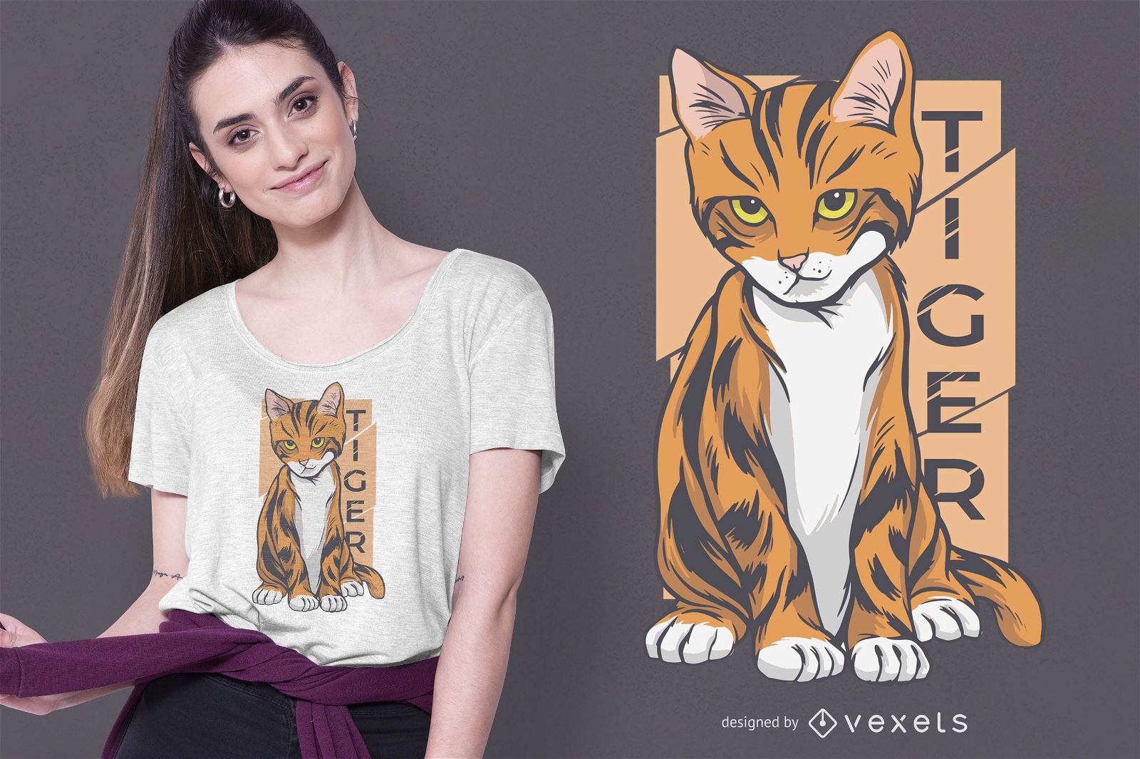 Tiger Cat T-shirt Design