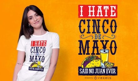 Cinco Des Mayo lustiger Text-T-Shirt Entwurf