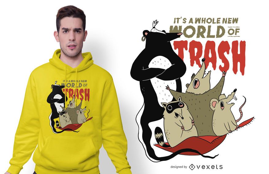 World Of Trash Funny T-shirt Design World Of Trash Funny T-shirt Design