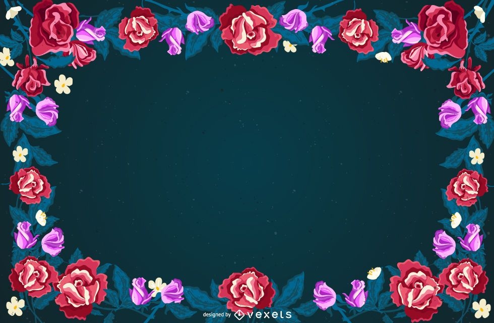 Blumenrahmen-Hintergrunddesign