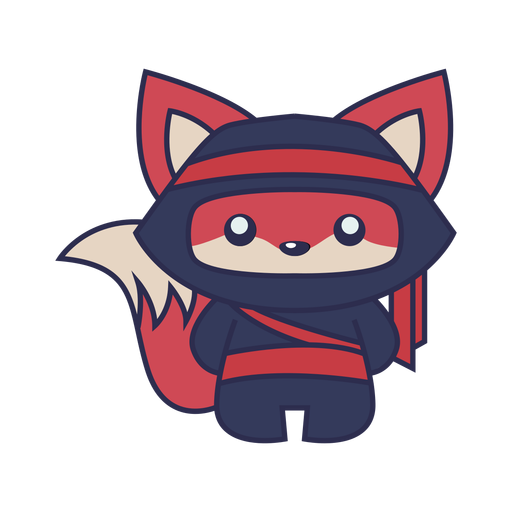 Animal fox ninja color PNG Design