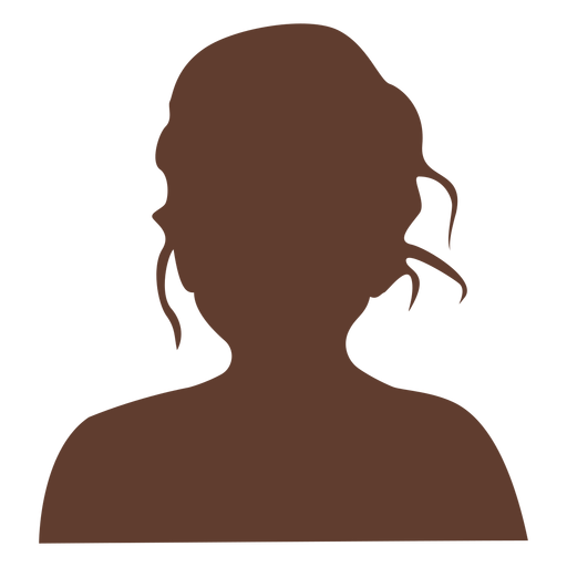 Anonymous avatar girl tousled hair PNG Design