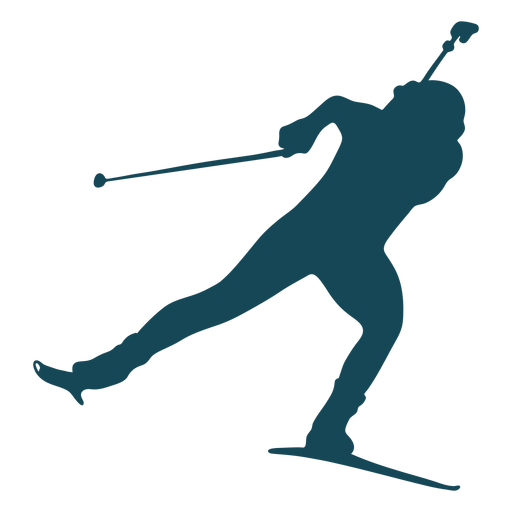 Biathlonist silhouette balance