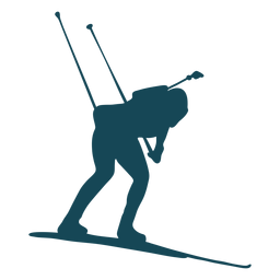 Agacharse silueta biatlón Diseño PNG