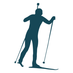 Biathlonist silhouette movement PNG Design