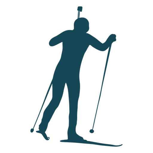 Biathlonist silhouette movement PNG Design