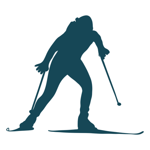 Biathlonist silhouette moving