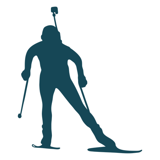 Biathlonistenschattenbild die Vorderansicht bewegt PNG-Design