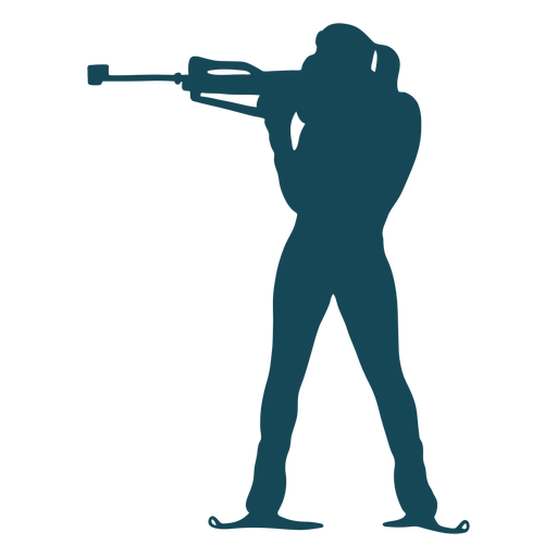 Biathlonist Silhouette schießen PNG-Design