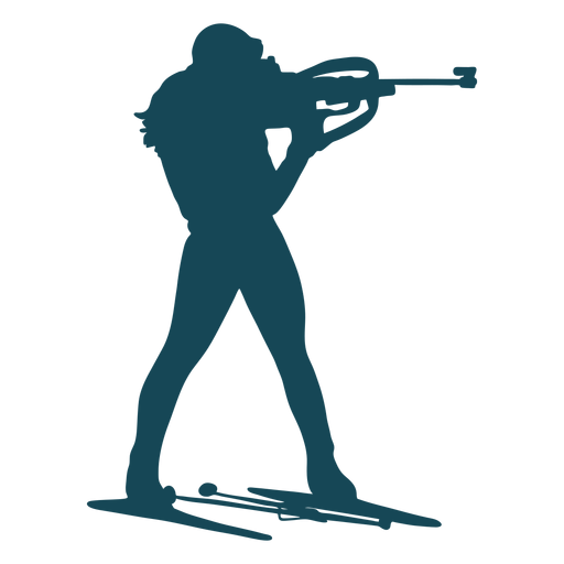 Biathlonist silhouette shooting man