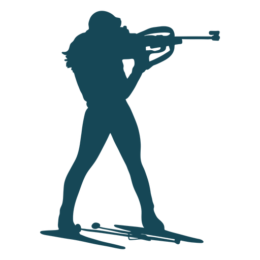 Hombre de tiro silueta biatlón Diseño PNG