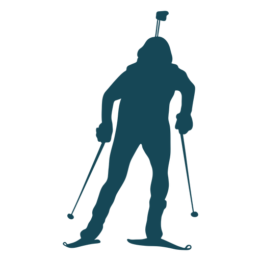 Biathlonist Silhouette stehend PNG-Design