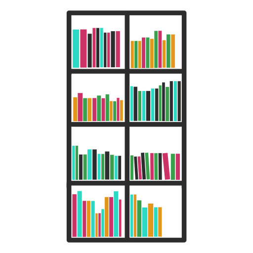 Bookshelves color full PNG Design
