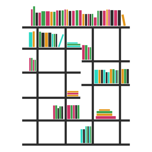 Bookshelves color modern PNG Design