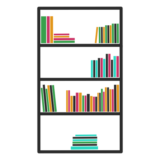Bookshelves color vertical - Transparent PNG & SVG vector file