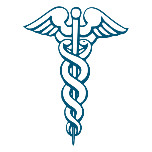 Caduceus realistic monochrome PNG Design