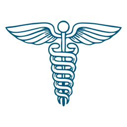 Traço de caduceu monocromático Desenho PNG
