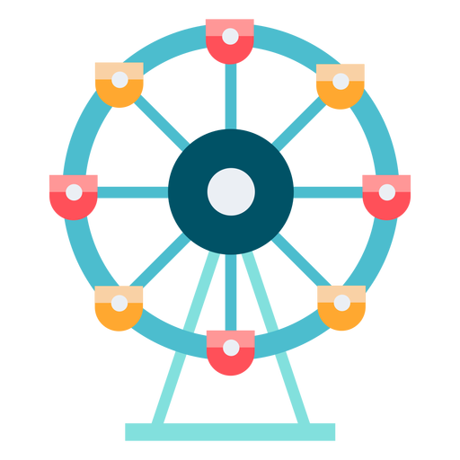 Carnival ferris wheel color PNG Design