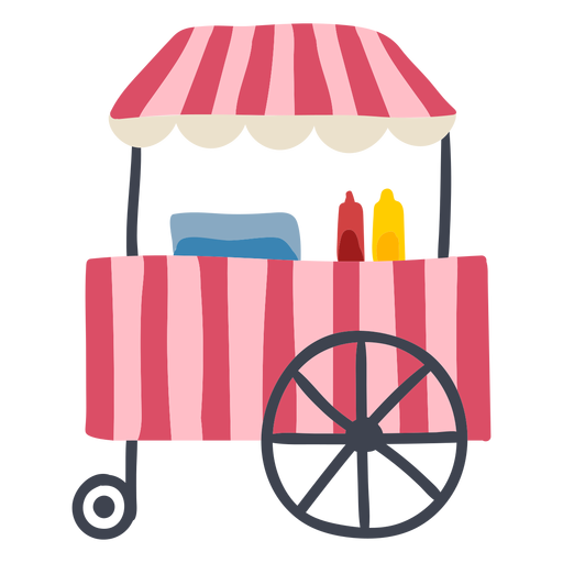 Carnival hot dog cart color PNG Design