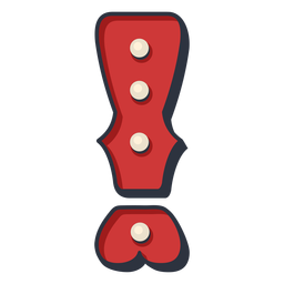 Cor do ponto de exclamação da letra do carnaval Desenho PNG