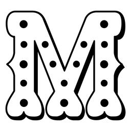 Carnaval letra m monocromo Diseño PNG
