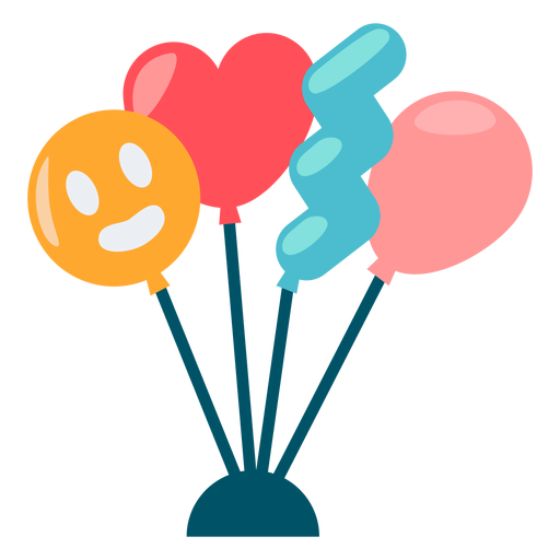 Süße Luftballons Farbe PNG-Design