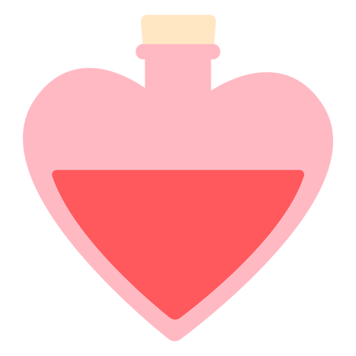 Hearts bottle color PNG Design