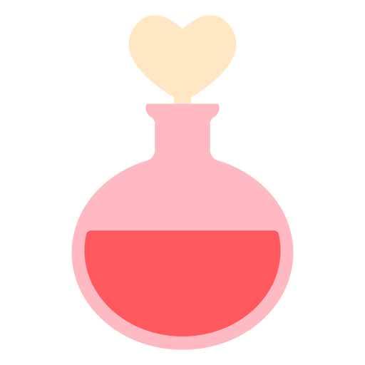 Hearts bottle round color PNG Design