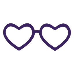 Gafas de corazones Diseño PNG