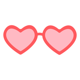 Hearts glasses color PNG Design