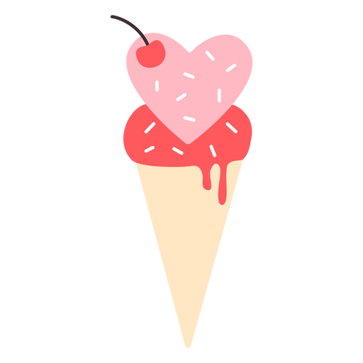Hearts ice cream color PNG Design