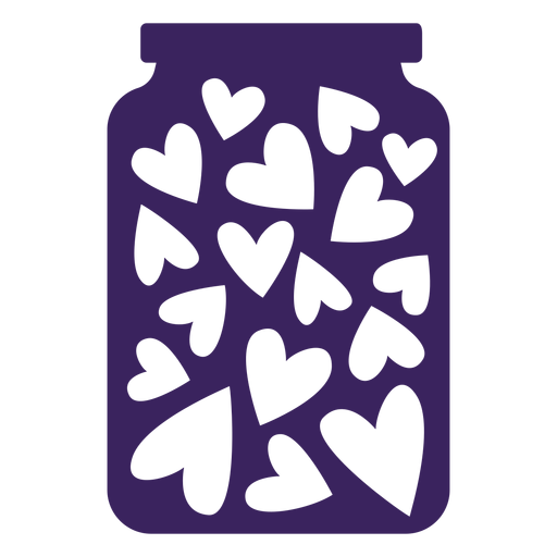 Hearts jar PNG Design