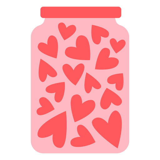 Hearts jar color PNG Design