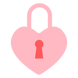 Hearts lock color PNG Design