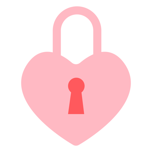 Hearts lock color PNG Design