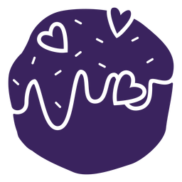 Muffin de corazones Diseño PNG